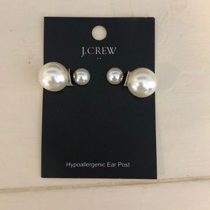JCrew double pearled earrings